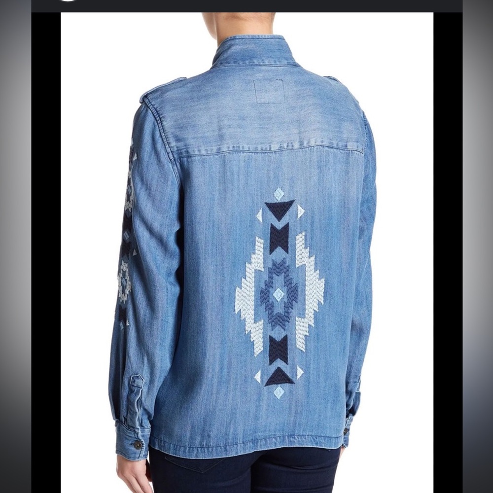Rails Chambray Shirt with Embroidered Sleeves